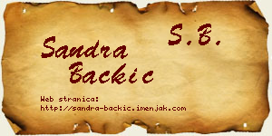 Sandra Backić vizit kartica